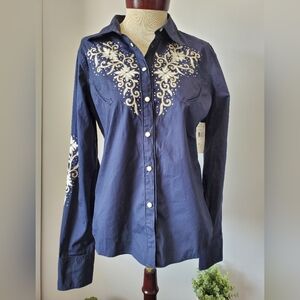 Ralph Lauren denim and supply  cowgirl/festival shirt. Size S/M